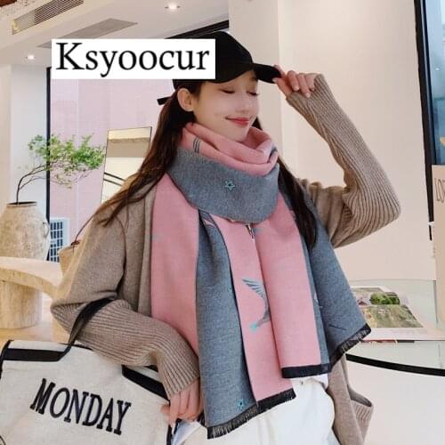 Size 190*65cm, 2020 New Autumn/Winter Long Section Cashmere Fashion Scarf Women Warm Shawls and Scarves Brand Ksyoocur E24
