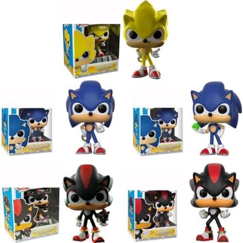 SUPER SONIC Vinyl Dolls 287# SONIC WITH RING/EMERALD SHADOW Collectible Model Action Figure Toy for Kids Birthday Gift