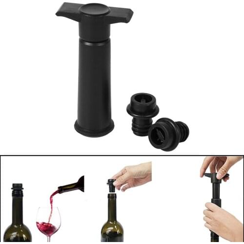 Wine Pump with 2 Stoppers Sealing Preserver Bar Accessories Wine Stoppers Saver Vacuum can CSV