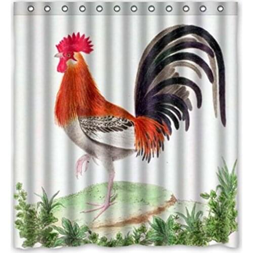 Vixm Waterproof BathroomCurtain Colorful Popular design Rooster Shower Curtain