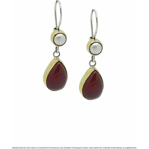 Silver agate Stone Women Earrings