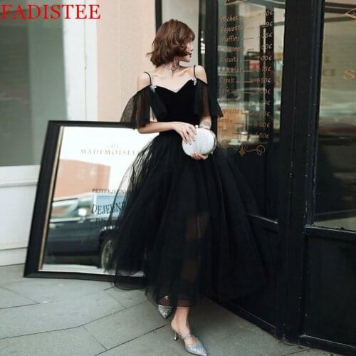 Sexy Black V-neck Evening Dress Prom Party Robe De Soiree Longue Formal Dress Simple Robe De Soiree Tulle Lace-up