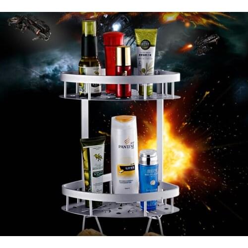 1-3 Layers Aluminum Bathroom Shelf Wall Mounted Shower Shampoo Soap Cosmetic Bathroom Shelves Bathroom Accessories Free Shipping