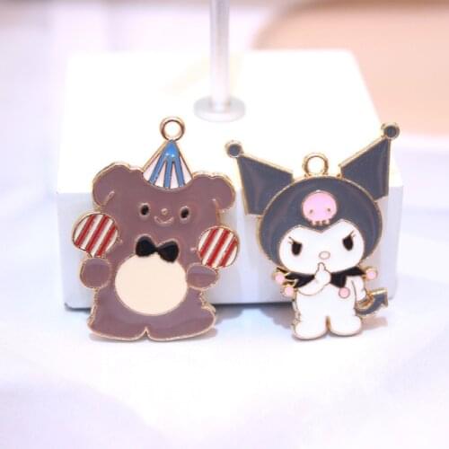 10pcs Cartoon Evil Charms Craft Metal Pandent Keychain DIY Jewelry Making Zinc Alloy