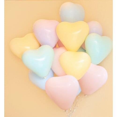 100PCS 10 Inch Heart Shaped Macaron Balloon Accessories Birthday Party Wedding Decoration Arrangement Supplies Latex Balloons