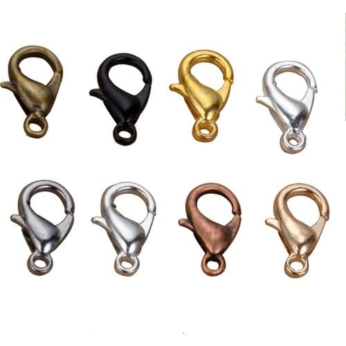 12*6mm 50pcs/lot Fashion Jewelry Findings,Alloy antique bronze/gold lobster clasp Hooks for necklace&bracelet chain F112