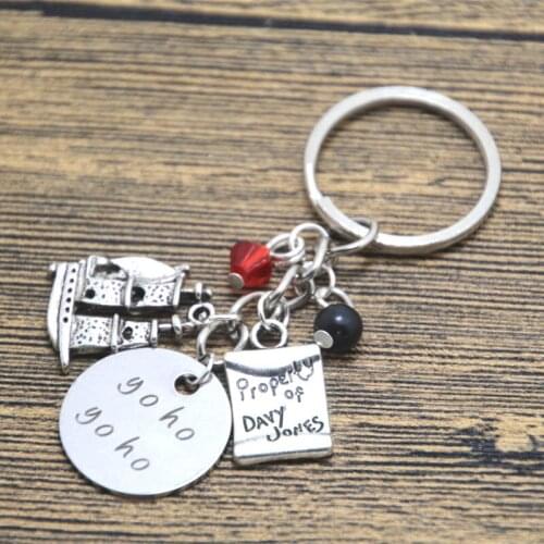 12pcs/lot Caribbean Pirates Inspired keyring Yo Ho Yo Ho Pirate Pirate treasure Crystal