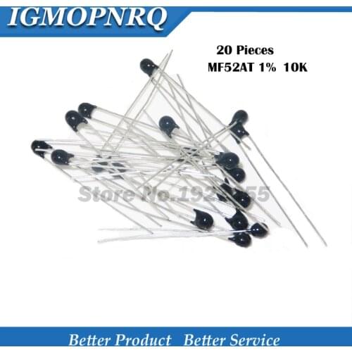 20pcs/lot MF52AT 10K 3950 +/-5% NTC-10k 3950 ntc-mf52at 10K B value: 3950 thermistor temperature sensor MF52