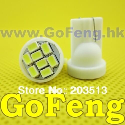 200pcs/lot car led T10 8 leds SMD 8SMD led 194 168 192 W5W led car light bulb lamp wedge width signal light white blue red green