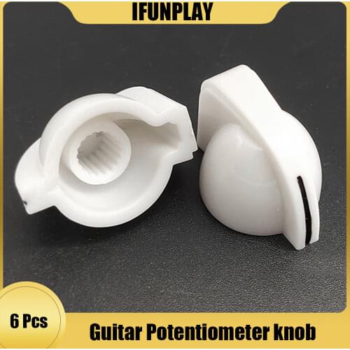 6pcs Small Chicken Head Knobs Guitar Effects Pedal Amp Amplifier Knobs Guitar Potentiometer ABS Knob White