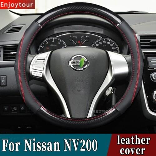 Accessories Car Styling Genuine Leather Steering Wheel Covers for Nissan NV200 Concept Combi VAN Evalia Vanette 2007 2011 2013