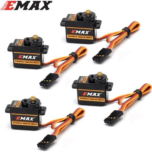 EMAX ES08MA ES08MAII 12g Mini Metal Gear Analog Servo for RC Toy Car Boat Helicopter Airplane RC Robot Replacement DIY Parts