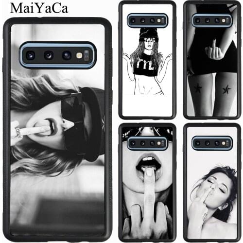 Middle Finger SWAG Girl Case For Samsung Galaxy A51 A71 A21S A20e A31 A50 A70 M21 M31 S9 S10 S20 Plus Note 20 Ultra