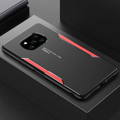 Luxury Aluminum Metal Back Matte Case For Xiaomi Poco X3 Pro NFC Pocophone X 3 Contrast Color Silicone Bumper Shockproof Cover