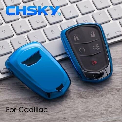 CHSKY Car Styling TPU Car Key Case Shell For Cadillac CTS XTS ATS ATS-L XLS SRX Auto Car key Cover Case Car Styling Accessories