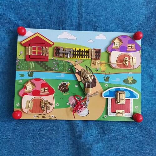 Montessori Busy Board for Toddlers - Wooden Sensory Toys - Toddler Learning Activities for Fine Motor Skills Travel Toy