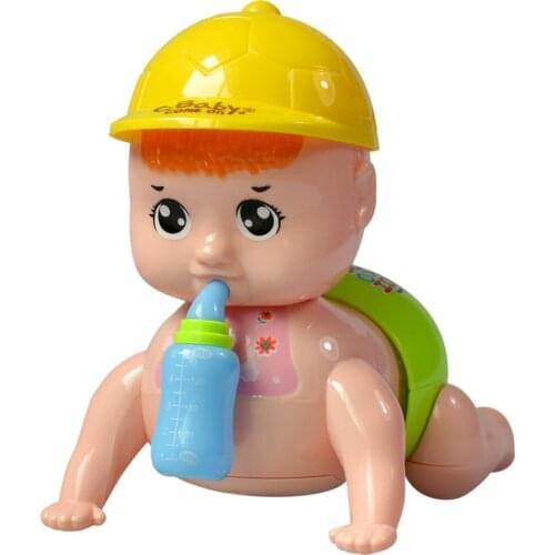 Electric Voice Light Crawling Doll Shining Crawling Doll Educational Fun Model Infant Cartoon Toys