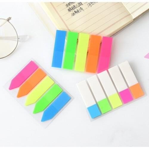 Fluorescence Classification Index Sticker Self Adhesive Memo Pad Sticky Notes Bookmark Notebook Sticker Office School Supplies