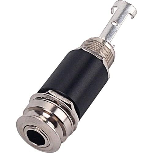 MagiDeal Guitar Single Track Socket Guitar Pickup Output Jack Black Metal