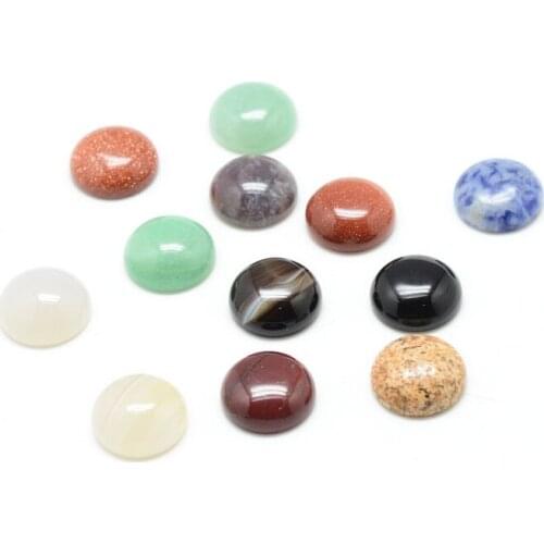 100pcs 6/8/10/12mm Stone cabochons for Jewelry making diy accessories, mixed style, half round, mixed color F70
