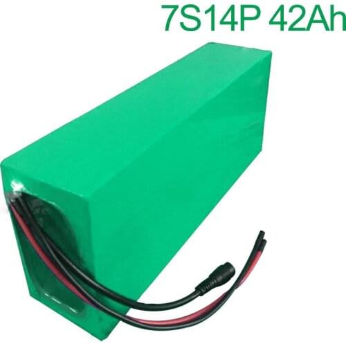 24V 42Ah 25.9V 7S14P 18650 Li-ion Battery Pack E-Bike electric bicycle 270x135x70mm