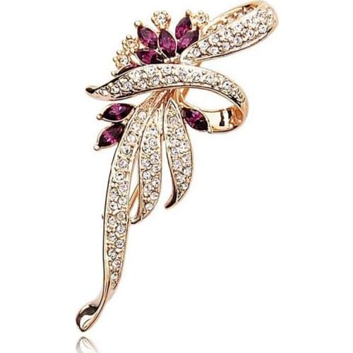 Luckydays Womens Elegant Purple Crystal Brooch 2021 Fashion New Fashion Style Brooch Accessories