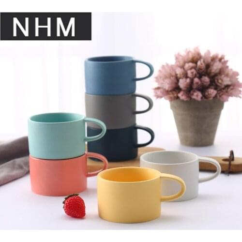 1 pcs Frosted ceramic coffee mark cup breakfast cup lovers water cup arch coffee cup Color random