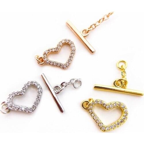 Copper Clasps 18K Gold plated DIY Pearls Jewelry Fittings Fastener Connector Clasps For DIY Gems Pearls Necklace Bracelet Clasp