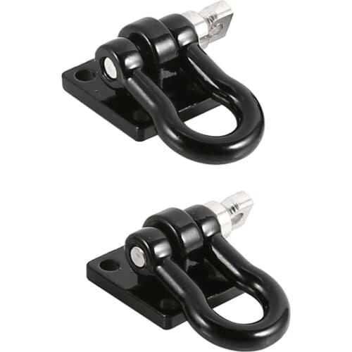 2Pcs Metal RC Car Winch Shackles for 1/10 Traxxas -4 4 Rock Crawler Parts - Black