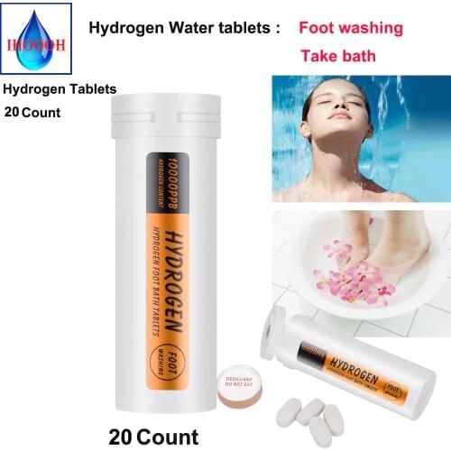 Molecular Hydrogen H2 Nano Hydrogen water tablets Weakly acidic 20 Tablets Foot washing or Take bath Skin hydration 10000PPB