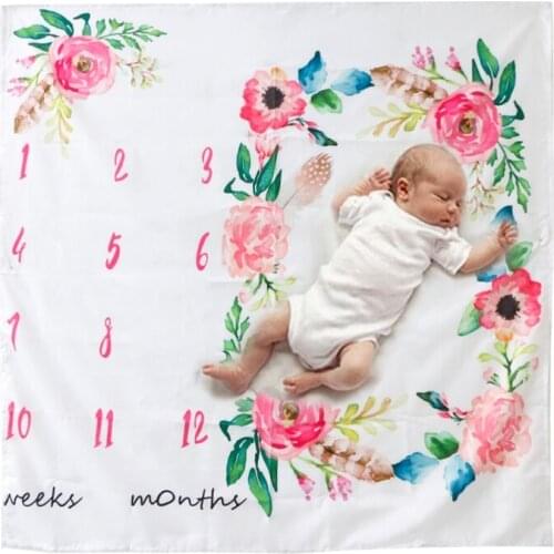 Newborn Soft Swaddle Wrap Photography Props Baby Monthly Record Growth Milestone Blanket Creative Background Cloth