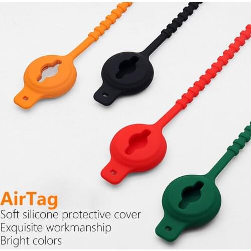 Soft Silicone Snap for Apple AirTags Case Strap Anti-Scratch Protective Skin Cover Accessories Children Adjust Strap Bracelet