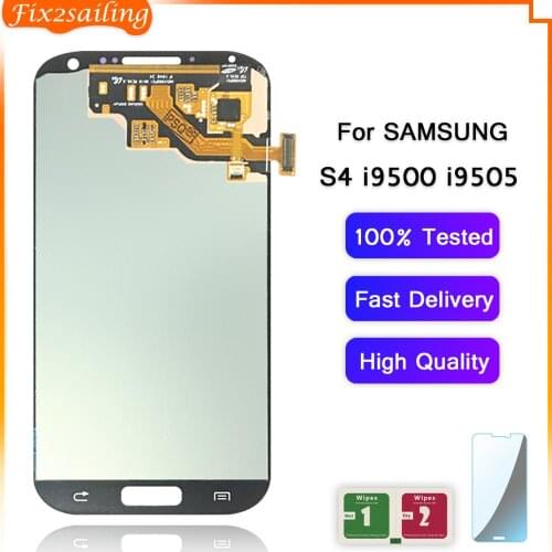 FIX2SAILING New Super AMOLED LCD Display 100% Tested Working Touch Screen Assembly For Samsung Galaxy S4 i9500 i9505 i9506 i337
