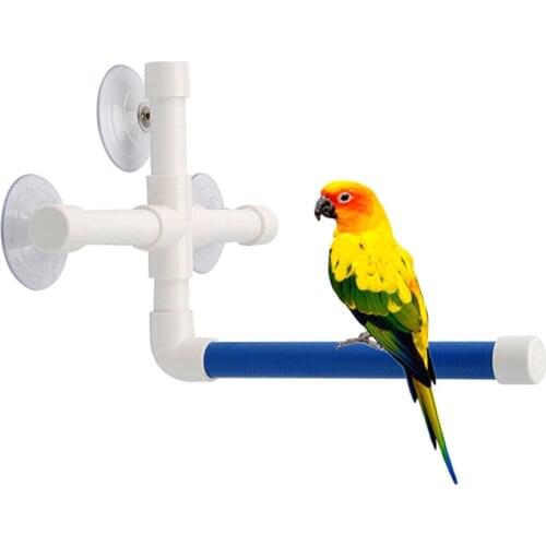 Parrots Shower Perch Standing Rod Pet Bird Firm Shape Perch with 3 Suction Cup Pet Bathing Supplies Parrot Toys