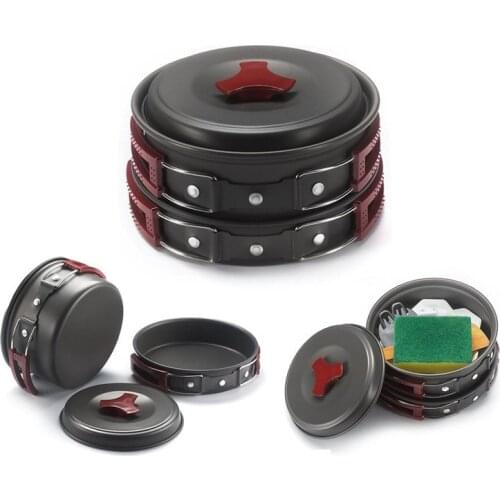 Camping Tableware Outdoor Cookware Set Pots Tourist Dishes Bowler Kitchen Equipment Gear Utensils Hiking Picnic Travel