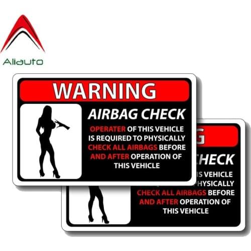 Aliauto 2 X Warning Car Sticker Check All Airbag Before and After Decal Accessories PVC for Opel Seat Vw Nissan Suzuki,13cm*8cm