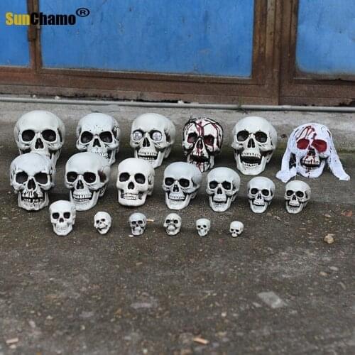 Simulated Skull Halloween Props Scary Ghost Bar Haunted House Secret Room Atmosphere Layout Dried Corpse Head