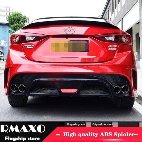 For Mazda 3 Axela RS Spoiler 2014-2017 Mazda 3 Axela Spoiler RSD ABS plastic Material Car Rear Wing Color Rear Spoiler