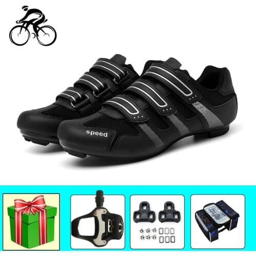 Road Bike Shoes Men Self-locking Breathable Sapatilha Ciclismo Add Pedlas Outdoor Sport Bicycle Riding Shoes Superstar Flat Shoe