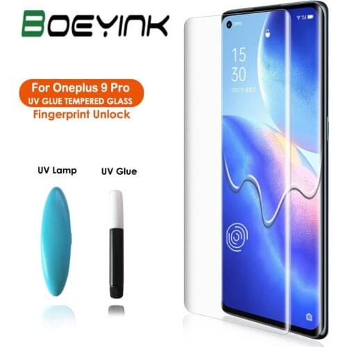 UV Glass For Oneplus 9 Pro Screen Protector Film Full Screen Liquid Glue For Oneplus 9 8 8T 7 7T Pro UV Tempered Glass 1+9 Pro