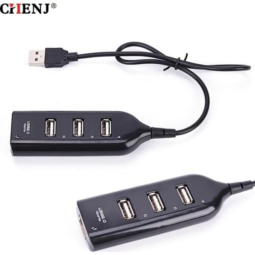 USB 2.0 High Speed 4 Ports Splitter Usb Hub Adapter For PC Laptop Computer Black And Can Only Be Used Individually