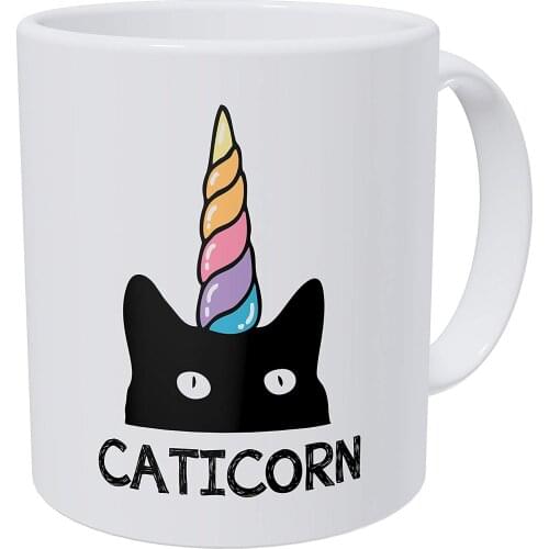 I'm A Caticorn Black Cat Unicorn Horn 11 Ounces Funny Coffee Mug