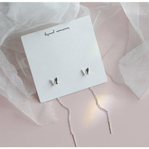 Long Tassel Butterfly Drop Earrings Silver Color 2020 Fashion Hanging Women Earrings Summer Jewelry Girls GIfts