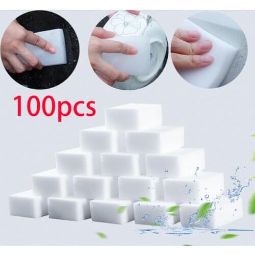 100 Pcs/lot Melamine Sponge Sponge Eraser Kitchen Melamine Sponge Cleaner Cleaning Sponge For Office Bathroom Kitchen