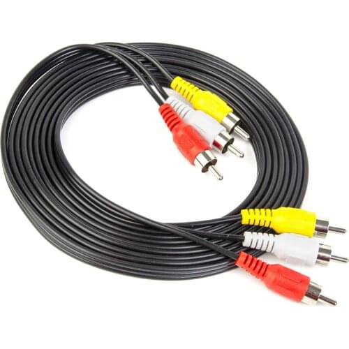 10FT RCA Audio/Video Composite Cable DVD/VCR/SAT Yellow/White/red connectors 3 Male to 3 Male