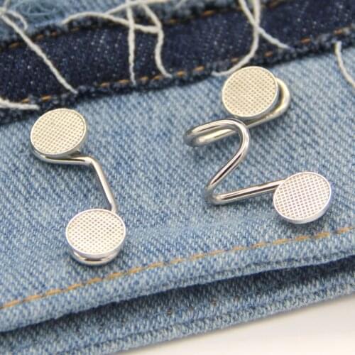2 Set Invisible Adjustable Waist Buckle Jeans Metal Buttons For Clothes Removable Pants Pin Perfect Fit In Detachable Wholesale