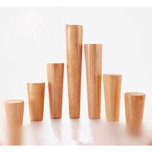 4Pcs Height10-30cm Solid Wood Furniture Legs, Inclined Cone Sofa Bed Cabinet Table and Chair Replacement Feet Sloping Foot