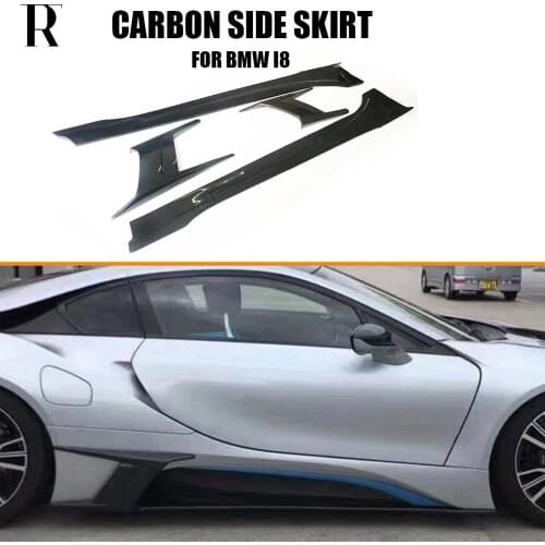 4pcs/set i8 Carbon Fiber Side Bumper Extension Skirt for bmw I8 2014 Auto Racing Car Styling Side Skits Bodykit