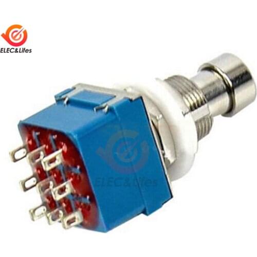 9 Pin 3PDT Guitar Effects Pedal Box Stomp Foot Metal Switch True Bypass DIY Electronic Accessories