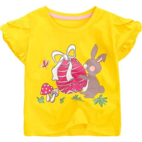 Bambino 2021New Pink Tees of Children 2-7 Years Cartoon Cotton T shirt for Kids Girls Tops Clothing Baby Clothes Child Costume